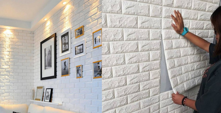 Нужно только снять защитную пленку и наклеить на стену